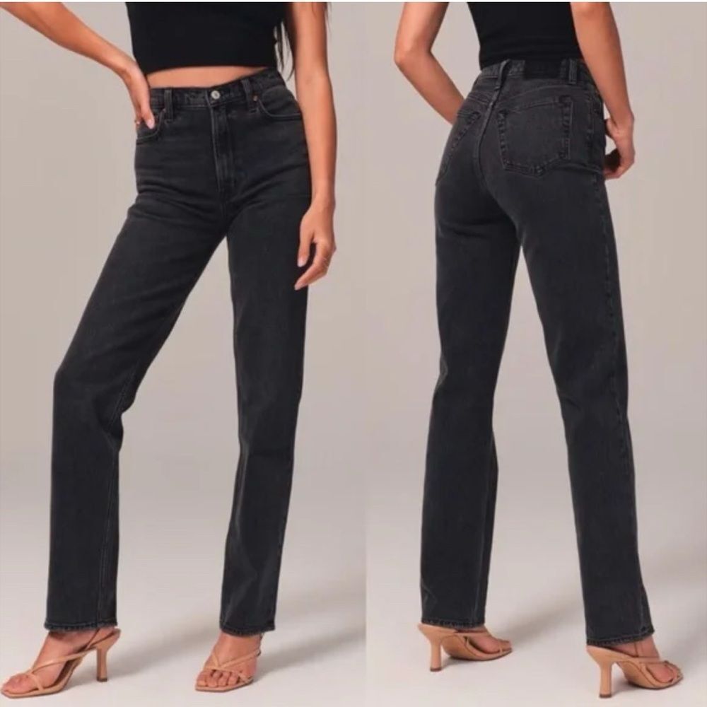 Abercrombie & Fitch Women's High Rise Jeans - Dark Gray